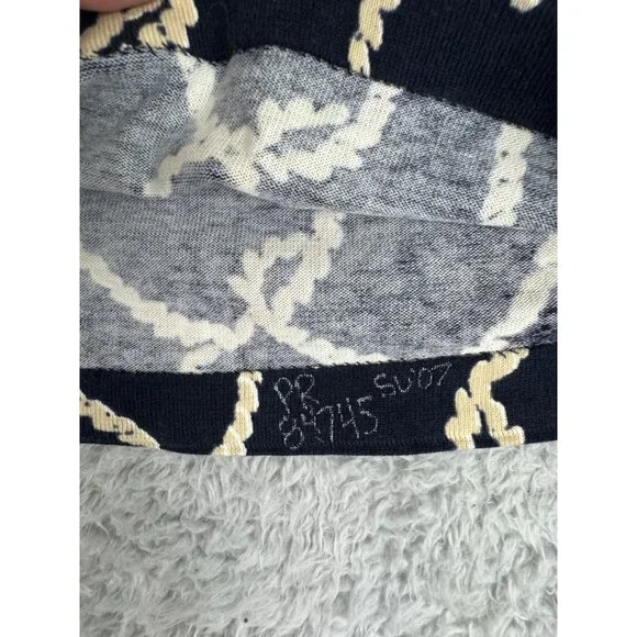 J.Crew Womens Navy & Beige Rope Print Halter Top With Deep V-Neckline - NWOT - Picture 13 of 16